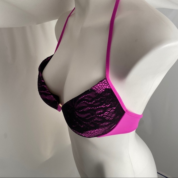 Victoria’s Secret PINK purple and black bikini top M - Picture 3 of 9